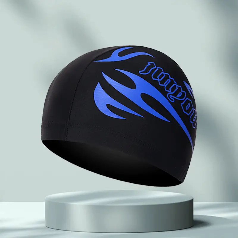 New Swimming Cap Polyester Spandex Cloth Swimming Cap Adult Men Women Student Big Children High Elastic Comfortable Head