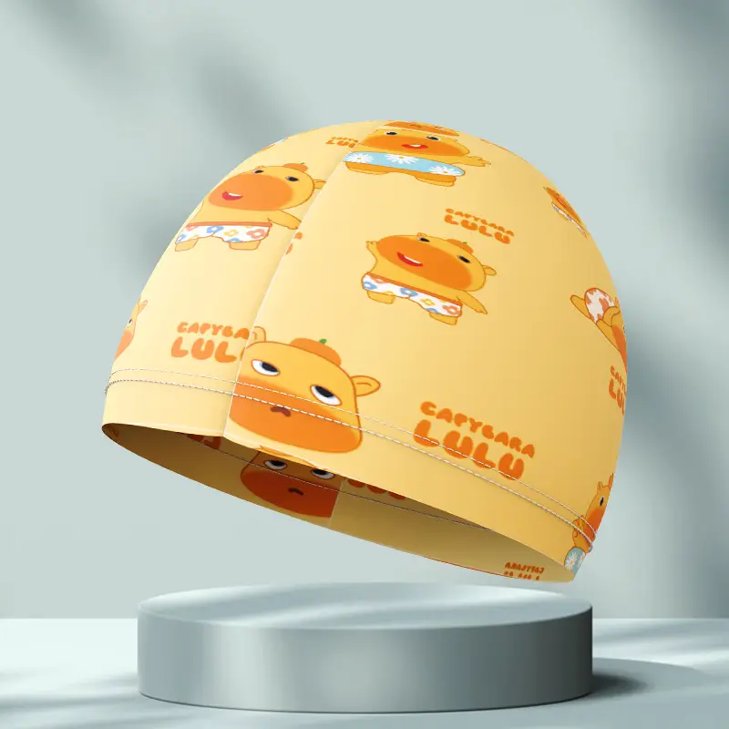 New Swimming Cap Polyester Spandex Cloth Swimming Cap Adult Men Women Student Big Children High Elastic Comfortable Head