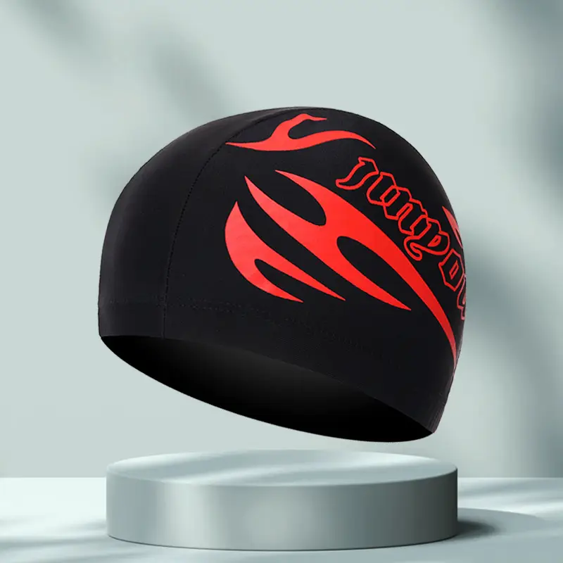 New Swimming Cap Polyester Spandex Cloth Swimming Cap Adult Men Women Student Big Children High Elastic Comfortable Head