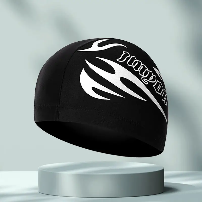 New Swimming Cap Polyester Spandex Cloth Swimming Cap Adult Men Women Student Big Children High Elastic Comfortable Head