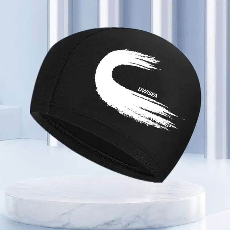 New Swimming Cap Polyester Spandex Cloth Swimming Cap Adult Men Women Student Big Children High Elastic Comfortable Head
