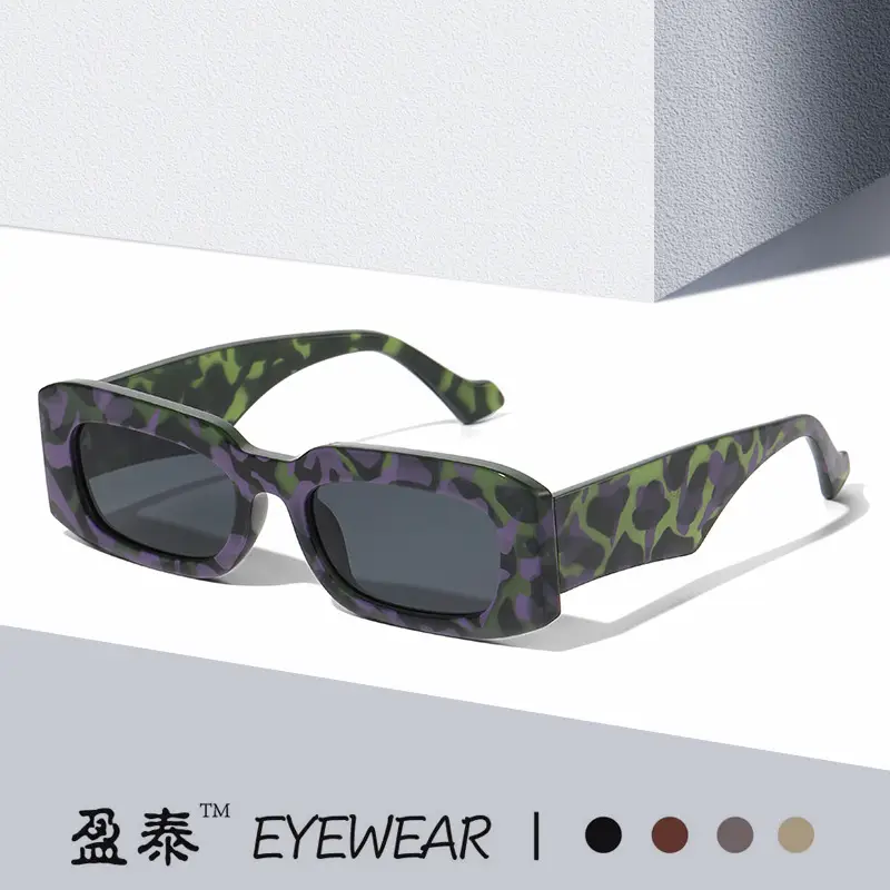 Green Brown Square Sunglasses 2024 New - Image 8