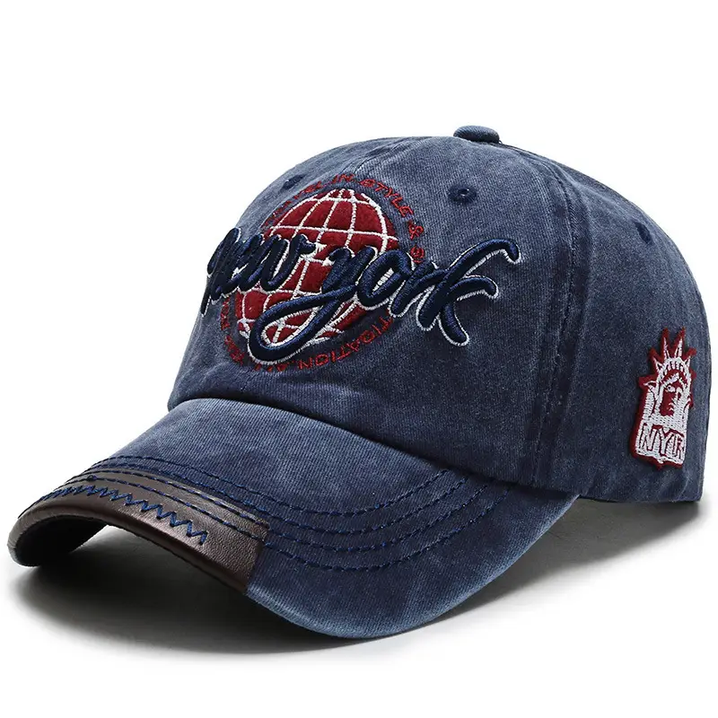 Men Denim Sun Hat with "Bergamo" Logo