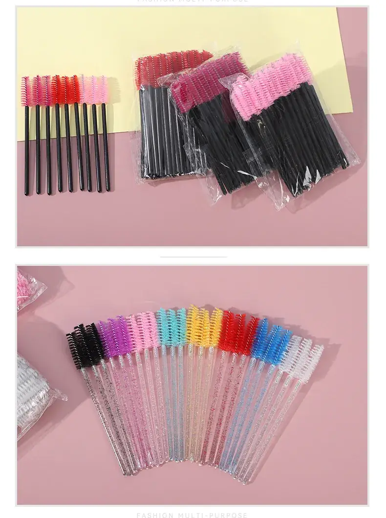 Crystal Solid Eyebrow & Eyelash Brush Set 50Pcs Colorful — feature 7