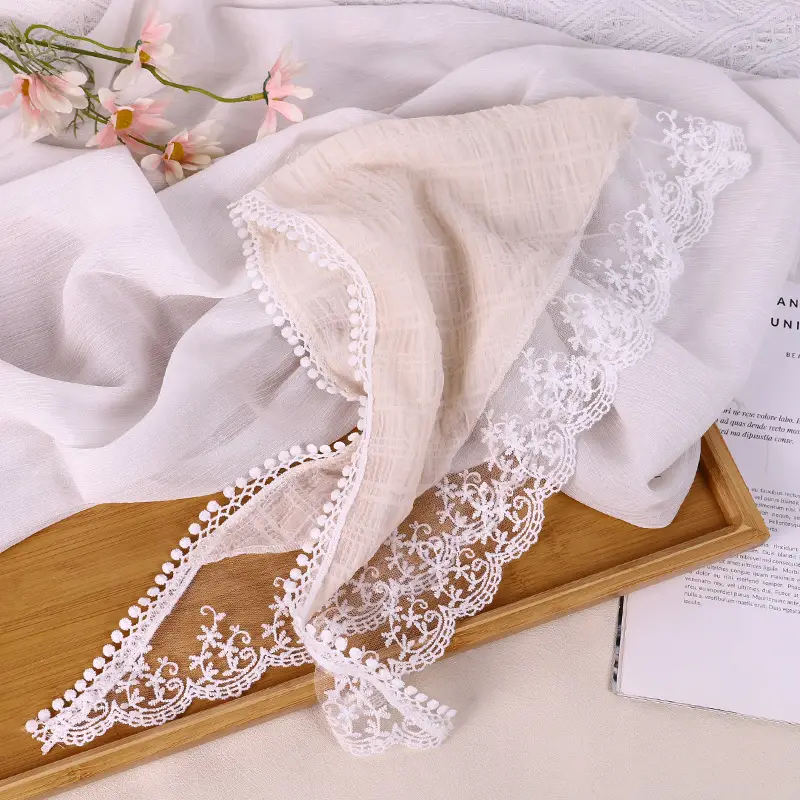 White Lace Triangle Headscarf for Women — feature 15