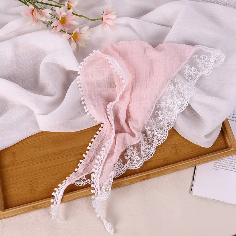 White Lace Triangle Headscarf for Women — feature 16