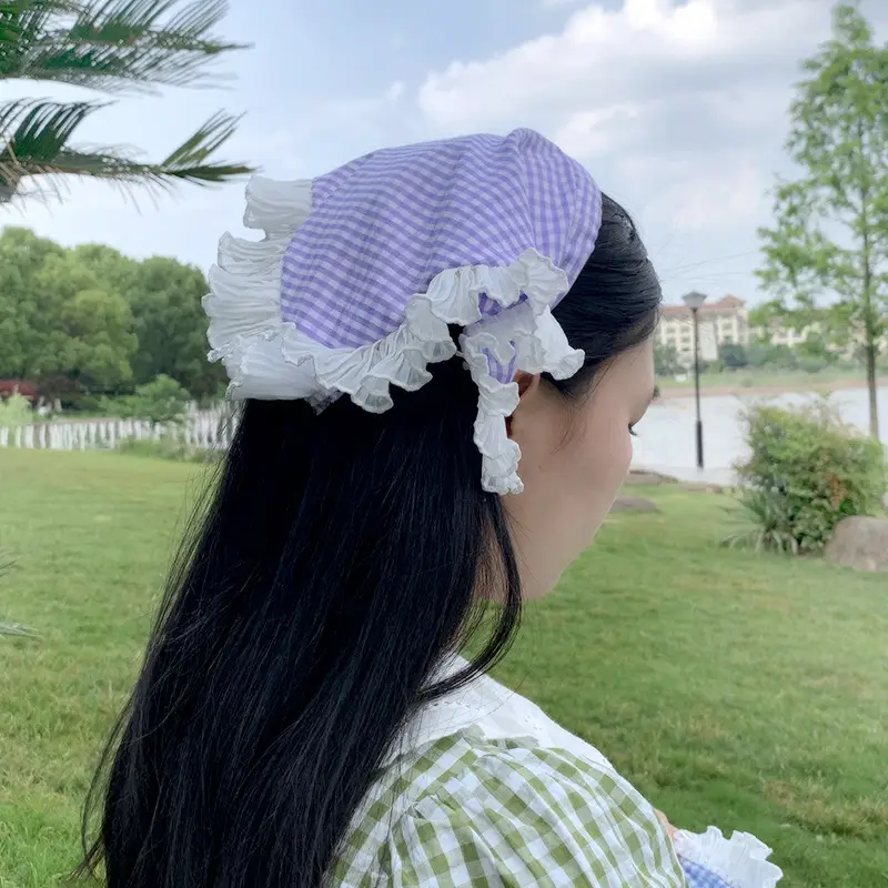 White Lace Triangle Headscarf for Women
