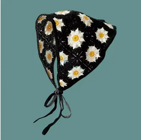 White Lace Triangle Headscarf for Women