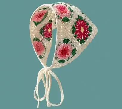 White Lace Triangle Headscarf for Women
