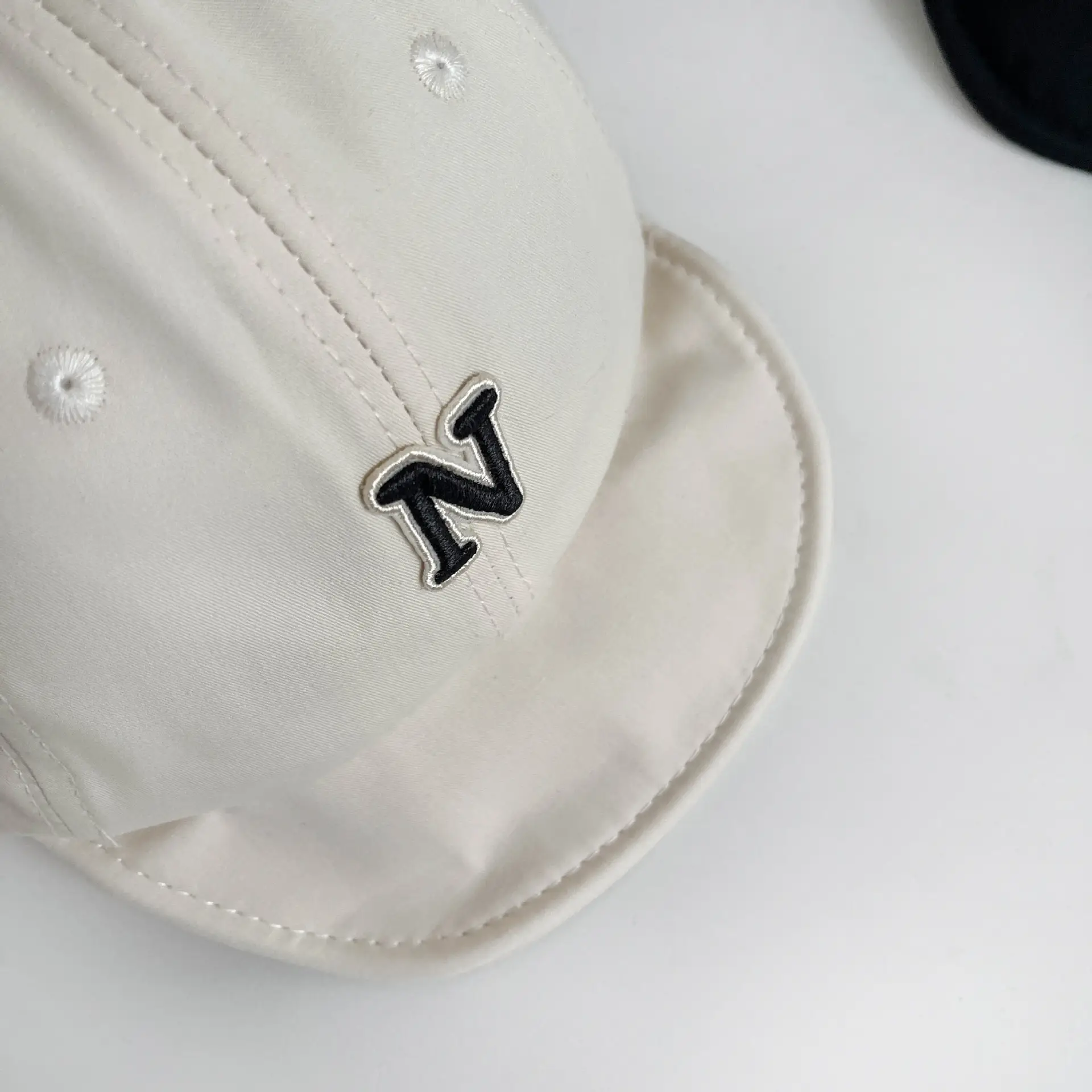Black Baby Cap with N Logo, Soft Brim, Spring Autumn — feature 7