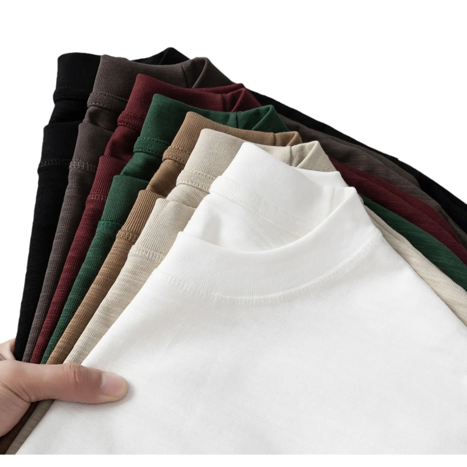 300g Heavyweight Bamboo Cotton Off-Shoulder T-Shirt White - Image 37