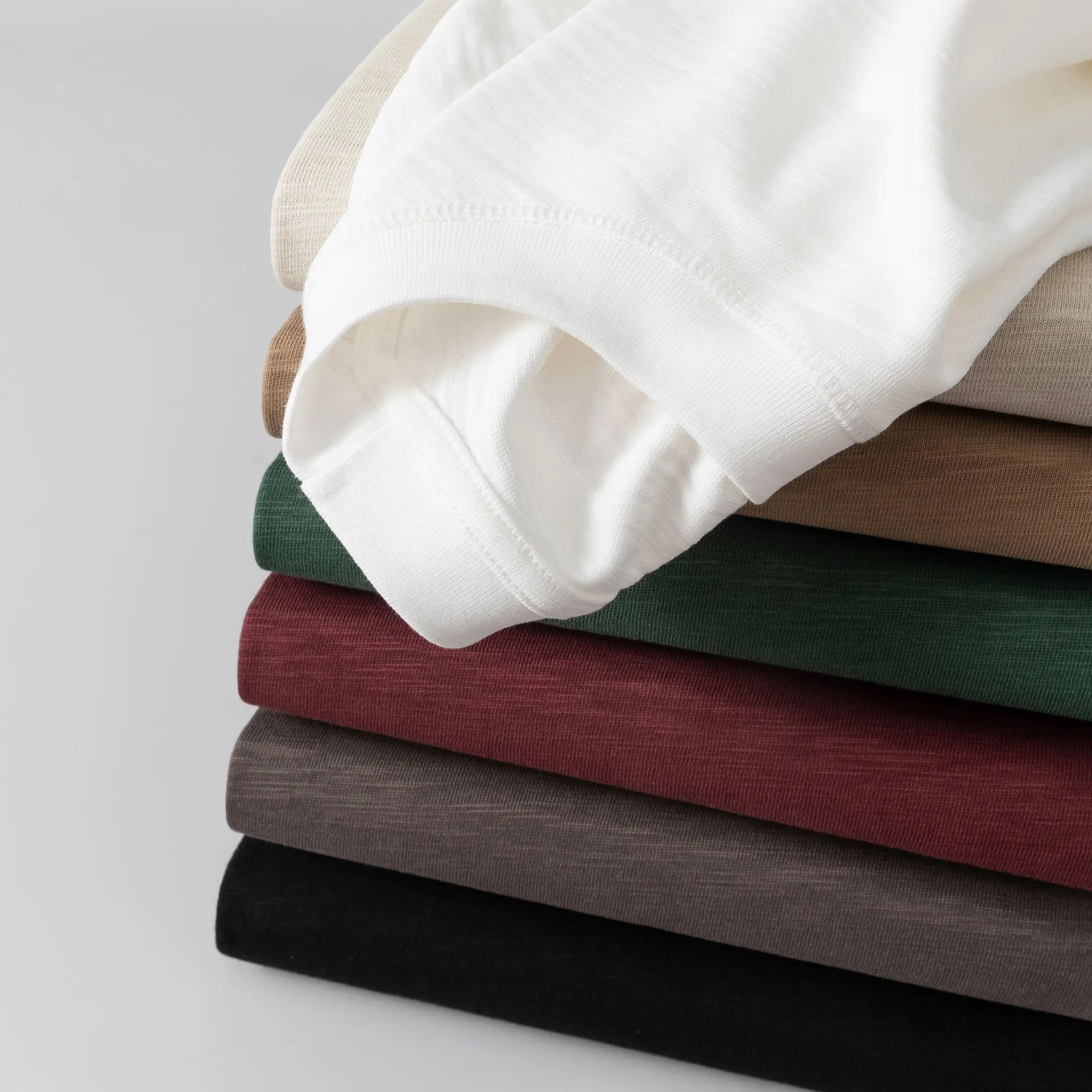 300g Heavyweight Bamboo Cotton Off-Shoulder T-Shirt White — feature 16