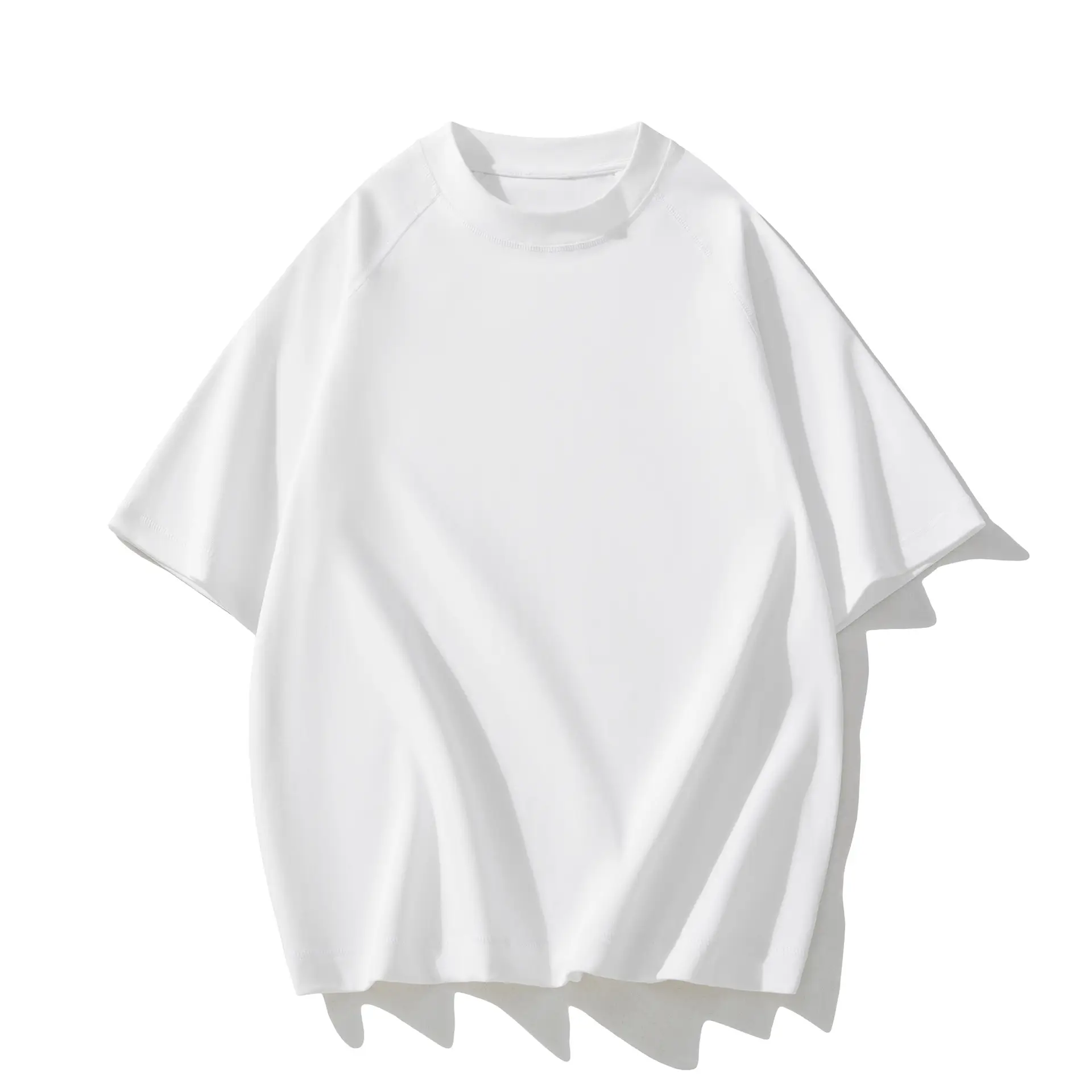 300g Heavyweight Bamboo Cotton Off-Shoulder T-Shirt White - Image 8