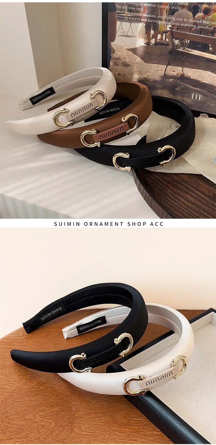 Luxury Korean Style Letter Headband with Gold Clasp — feature 2