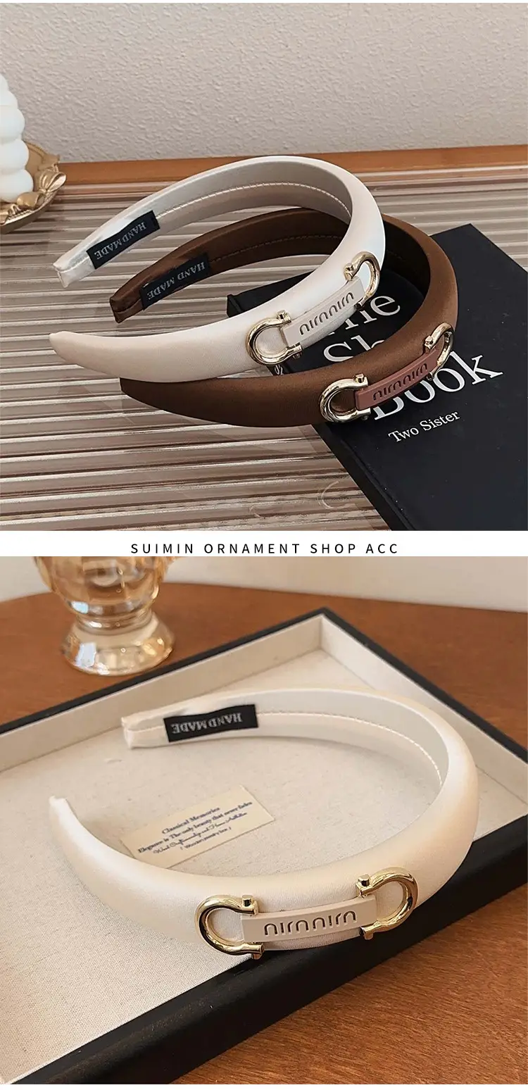 Luxury Korean Style Letter Headband with Gold Clasp — feature 4