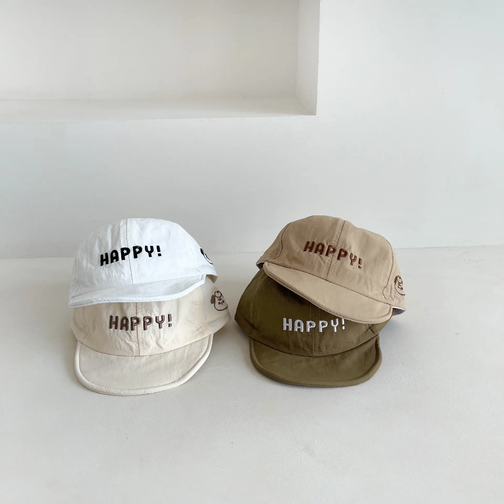 Kids Happy Hat Sun Proof Beige Brown — feature 1