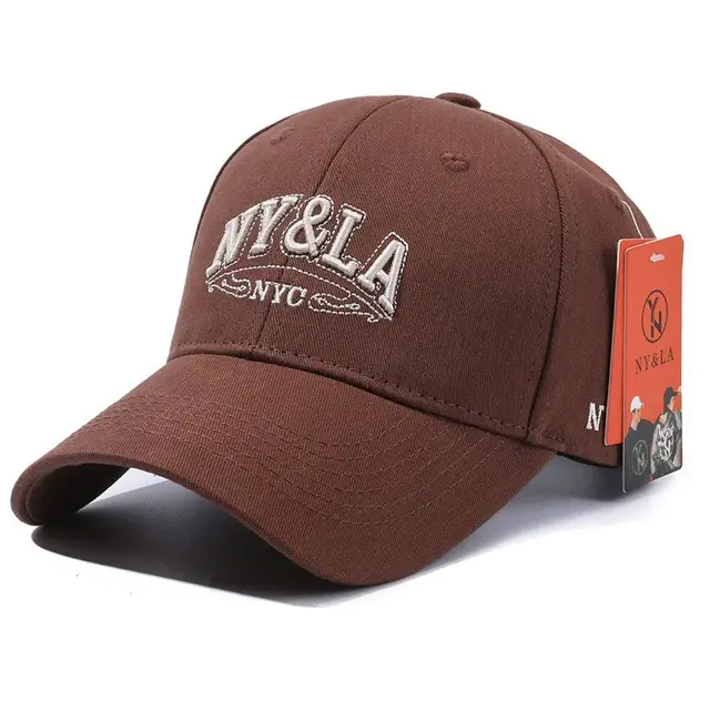 Men's Brown Embroidered Baseball Cap with Big Head - Image 6