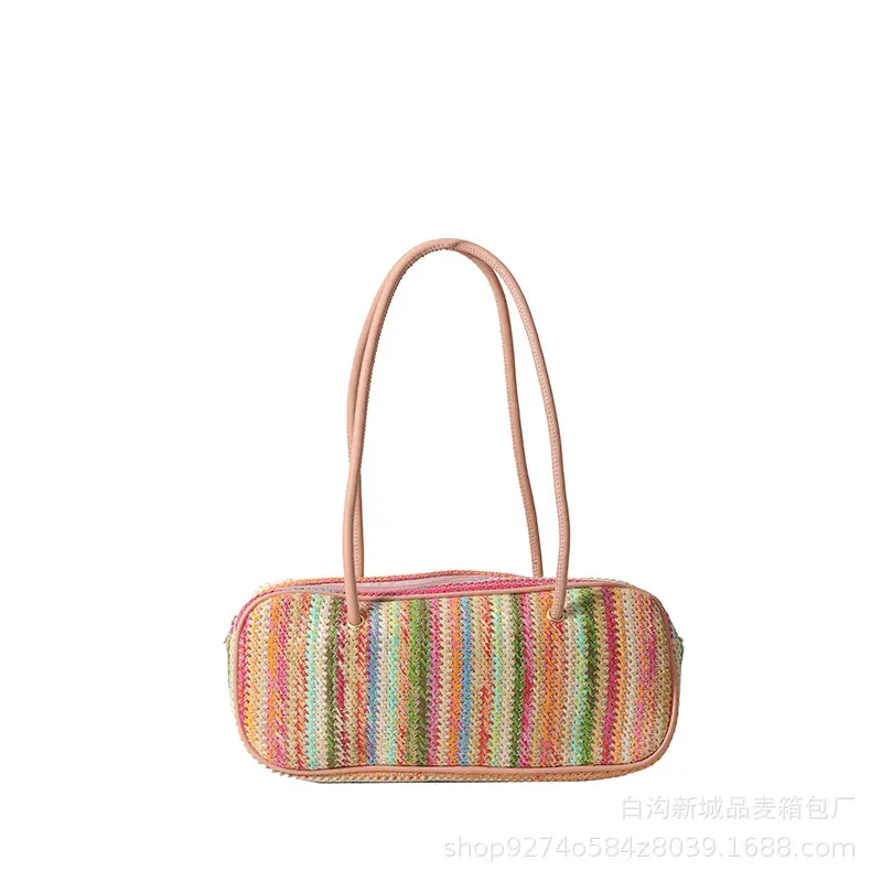 Colorful Striped Shoulder Bag for Women 2026