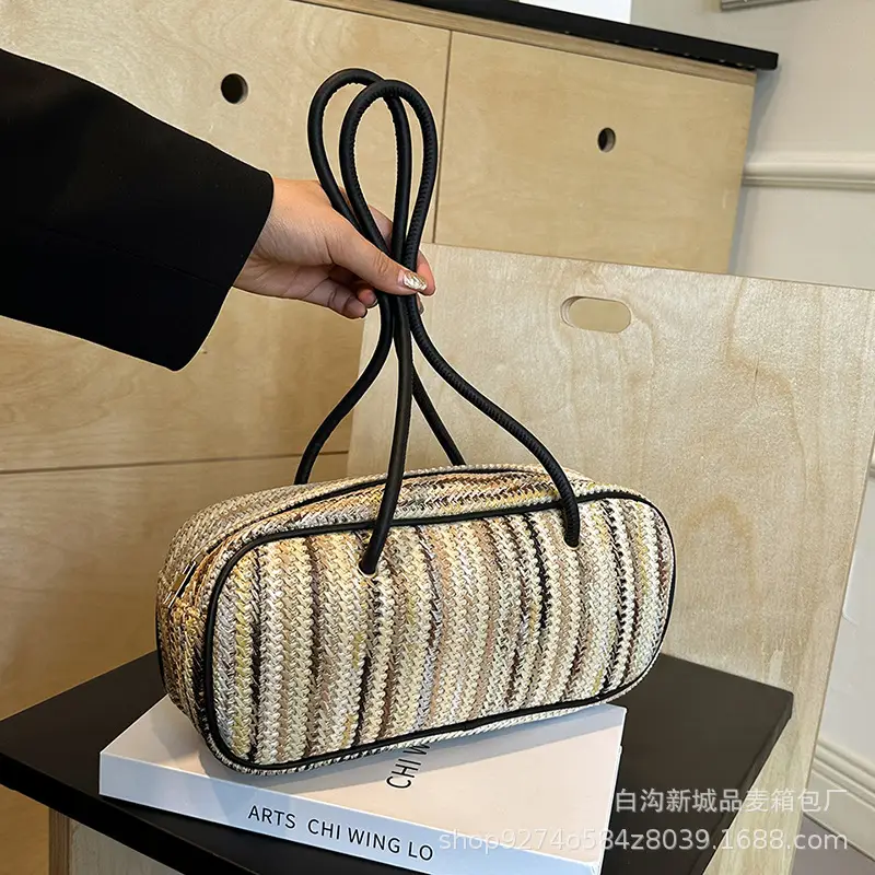 Colorful Striped Shoulder Bag for Women 2026
