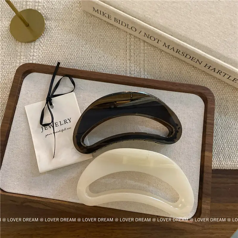 South Korea New Milk Tea Color Pink Semi-ring Hairpin — feature 17