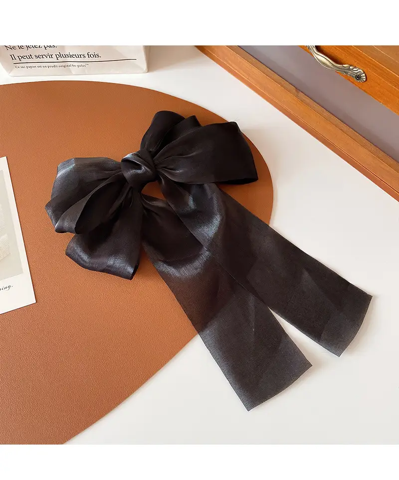 Korean Style Bow Ribbon Hair Clips Black Pink Blue — feature 31