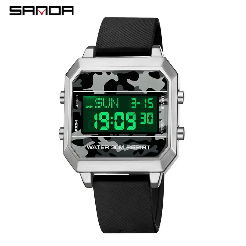 Sanda Multifunctional Male Camouflage Sports Watch - Image 2