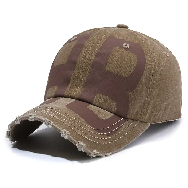 Unisex Distressed Letter Cap Pink Black - Image 3