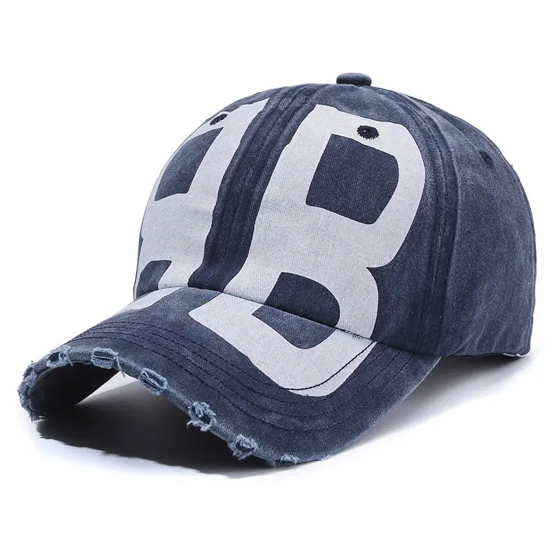 Unisex Distressed Letter Cap Pink Black - Image 4