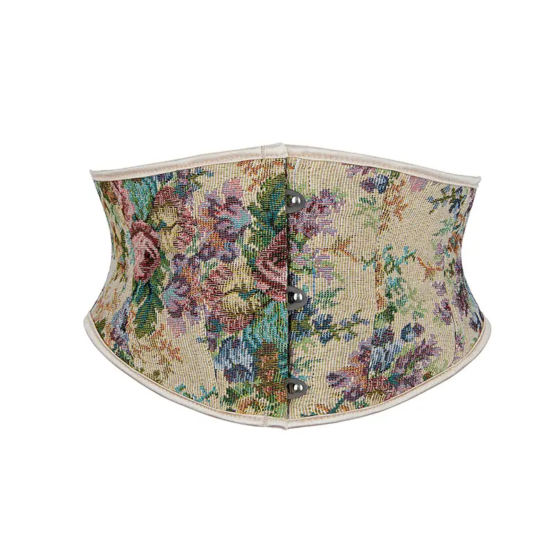 Retro Floral Belt with 3 Buttons European Style - Image 3