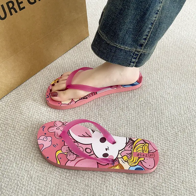 New Style Flip-Flops for Women Summer Trendy Flat Sandals Rubber Outdoor Casual Personalized Flip-Flops Beach Shoes for Women — feature 22