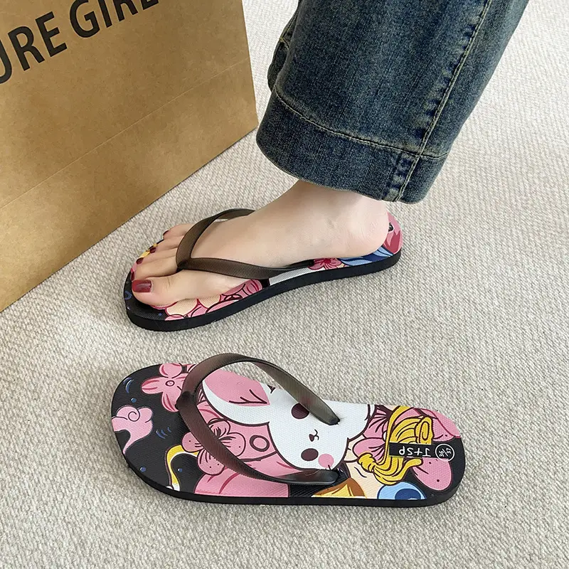 New Style Flip-Flops for Women Summer Trendy Flat Sandals Rubber Outdoor Casual Personalized Flip-Flops Beach Shoes for Women — feature 23