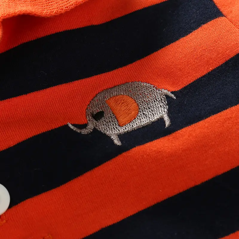 Kids Korean Style Striped Embroidered T-Shirt - Image 3