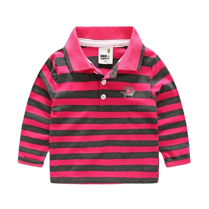 Kids Korean Style Striped Embroidered T-Shirt - Image 5