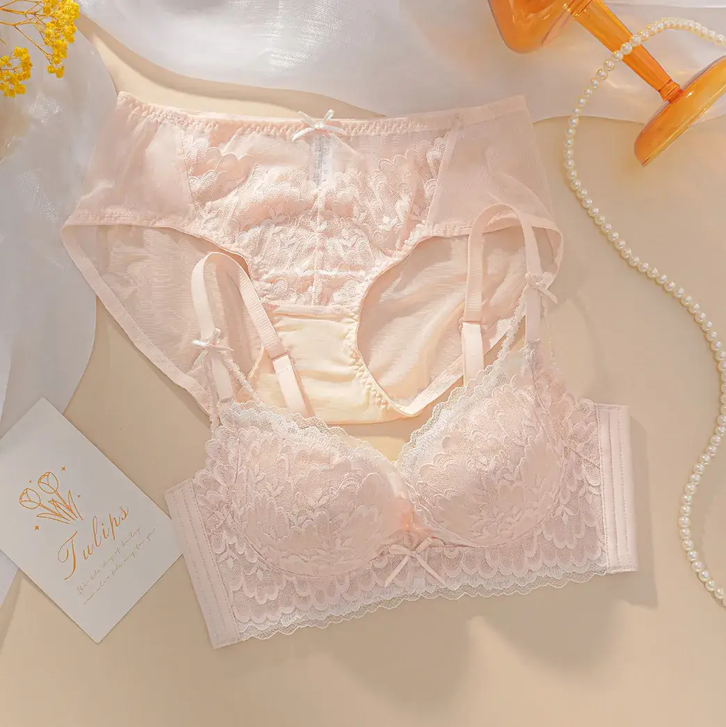 White Lace Push Up Bra for Women Small Chest - Image 2