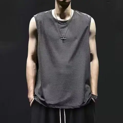 Men White Sleeveless Basketball Vest Shorts Set — feature 5
