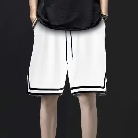 Men White Sleeveless Basketball Vest Shorts Set — feature 8