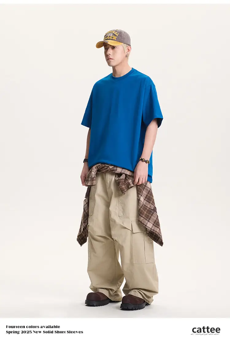 Men Green Cotton T-Shirt Short Sleeve Loose Fit — feature 13