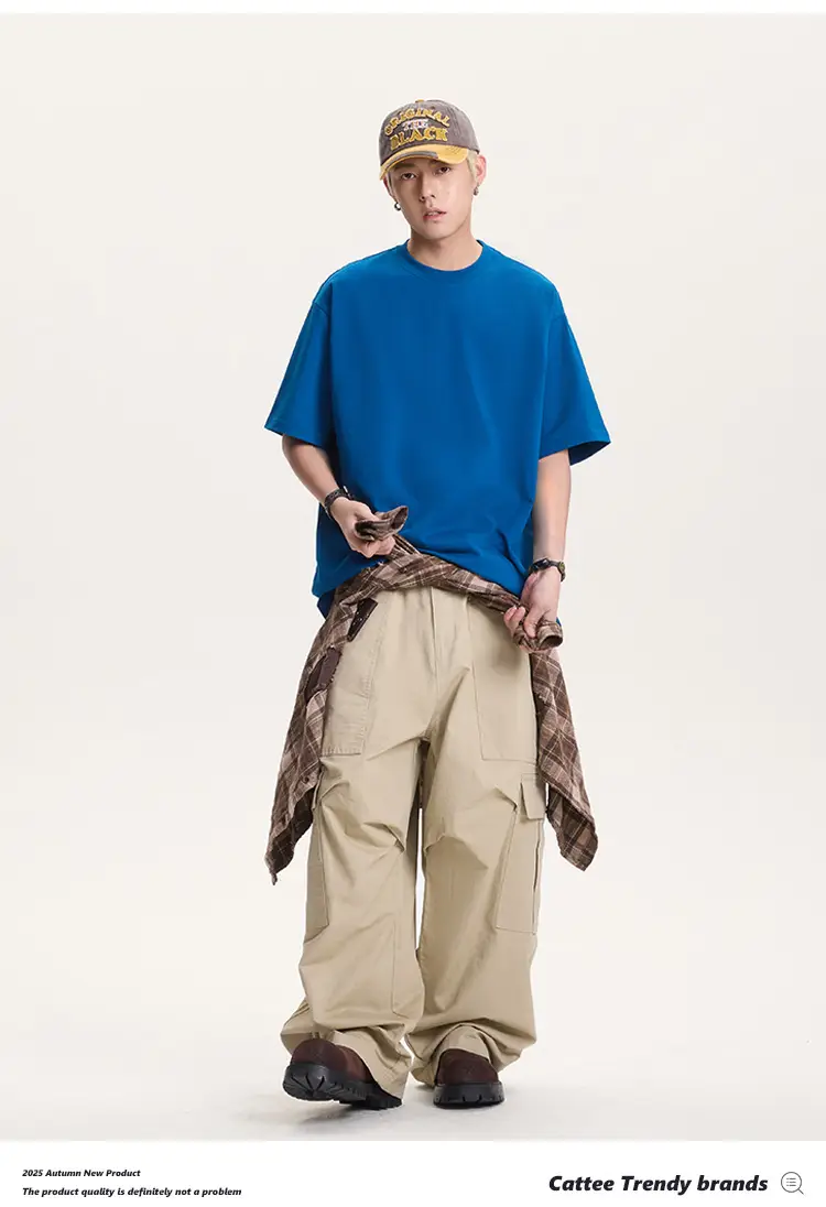 Men Green Cotton T-Shirt Short Sleeve Loose Fit — feature 14