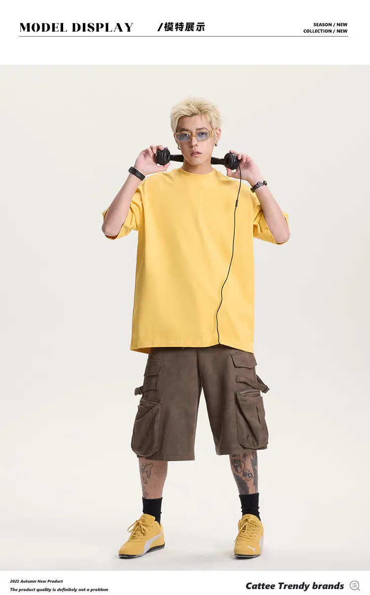 Men Green Cotton T-Shirt Short Sleeve Loose Fit — feature 7