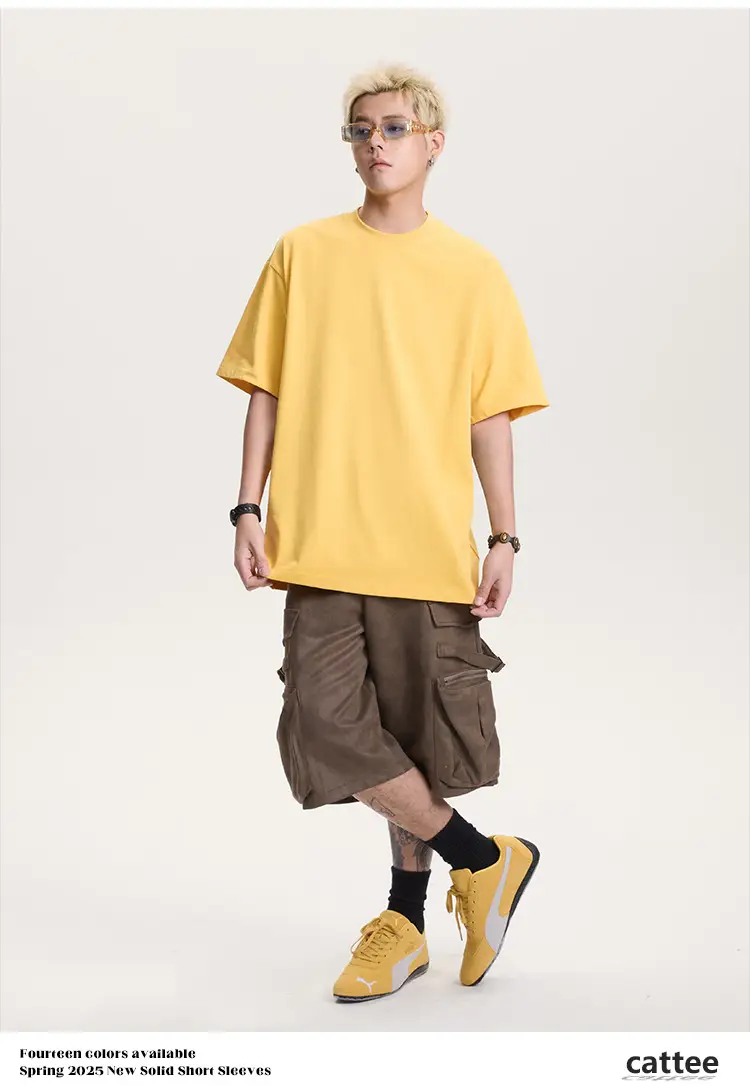 Men Green Cotton T-Shirt Short Sleeve Loose Fit — feature 9