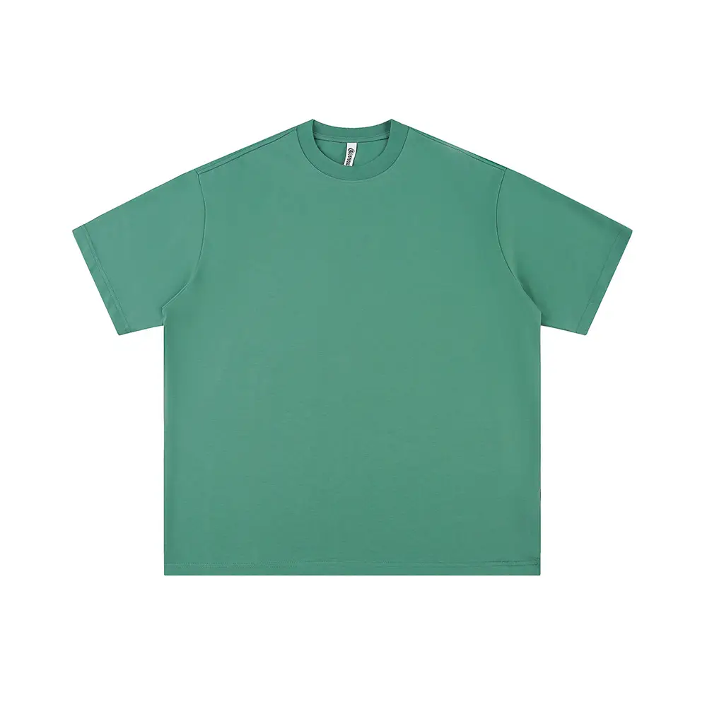 Men Green Cotton T-Shirt Short Sleeve Loose Fit - Image 7