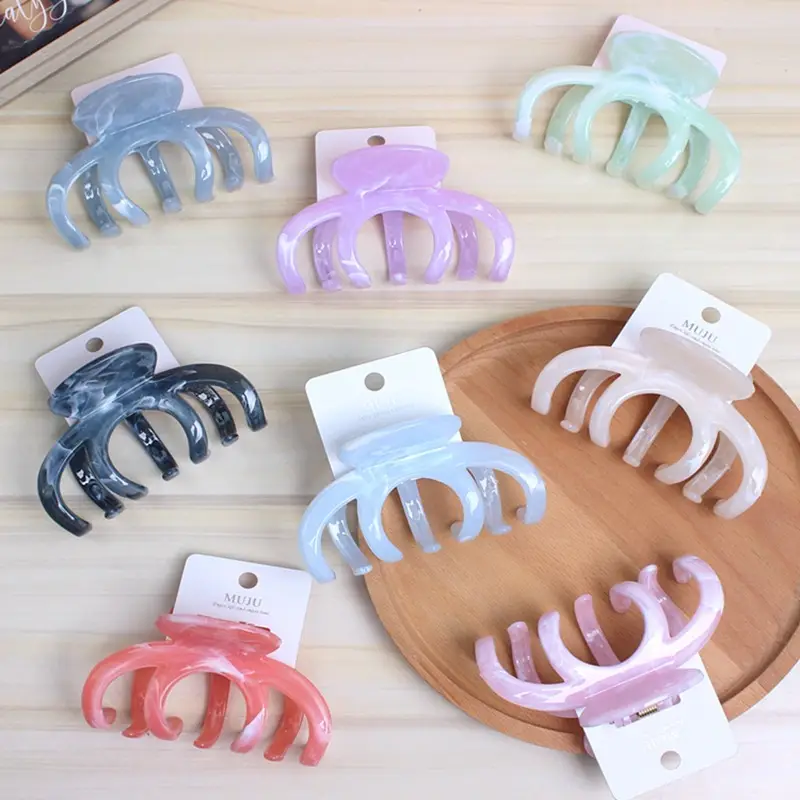 High-Grade Large Pumpkin Grip Hair Clips Multi Color - Image 2