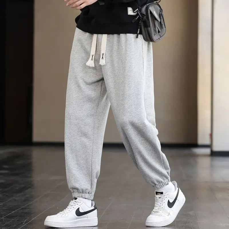 Men's Brown Cotton Leg-Tie Pants with White Sneakers - Image 11