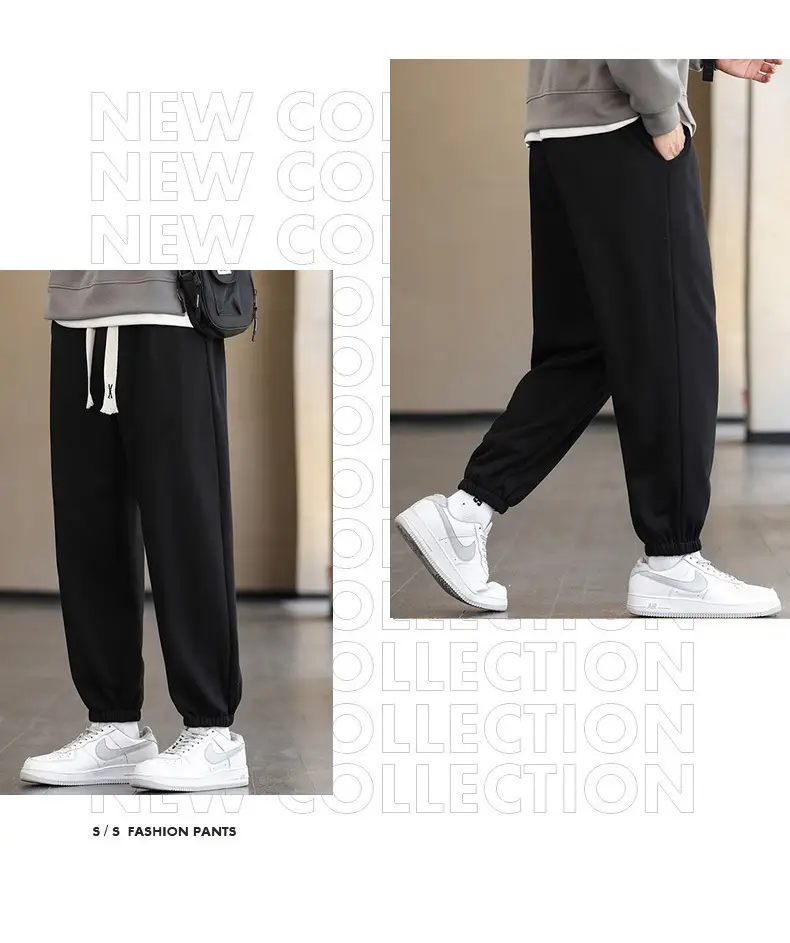 Men's Brown Cotton Leg-Tie Pants with White Sneakers — feature 10