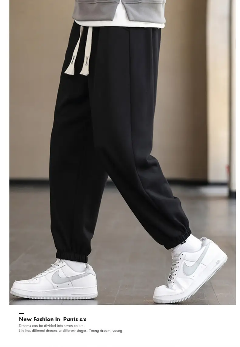 Men's Brown Cotton Leg-Tie Pants with White Sneakers — feature 11