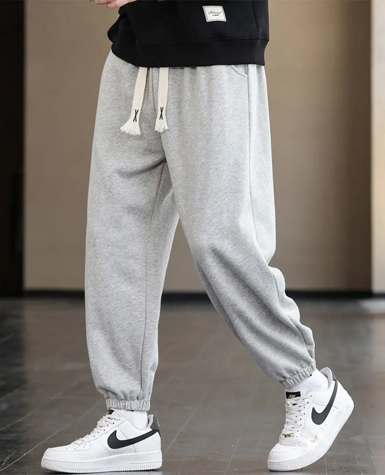 Men's Brown Cotton Leg-Tie Pants with White Sneakers — feature 14