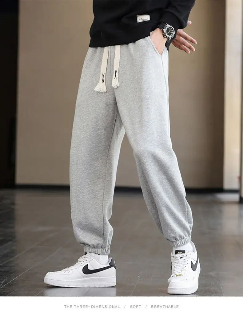 Men's Brown Cotton Leg-Tie Pants with White Sneakers — feature 16