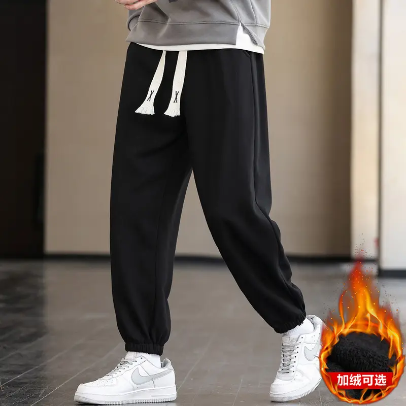 Men's Brown Cotton Leg-Tie Pants with White Sneakers - Image 5