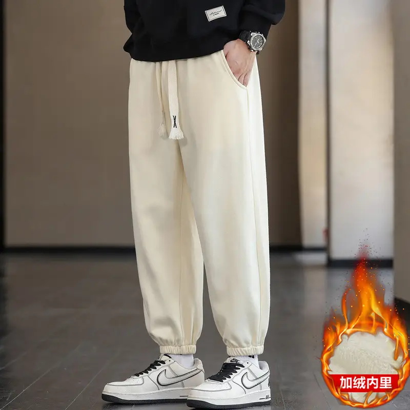 Men's Brown Cotton Leg-Tie Pants with White Sneakers - Image 8