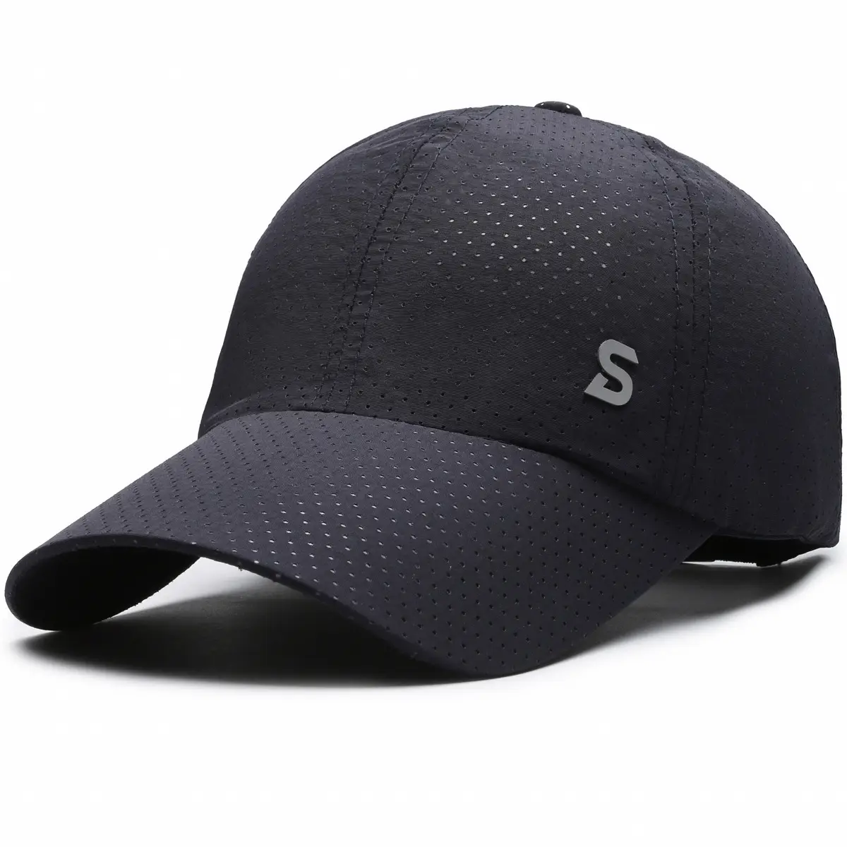 Men's Grey Perforated Baseball Cap with Deep Bristle - Image 11